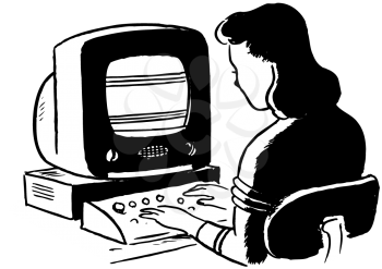 Royalty Free Clipart Image of a Computer User