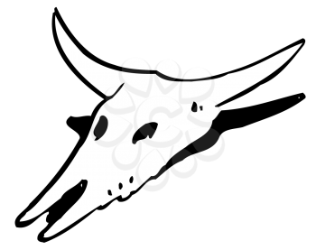 Royalty Free Clipart Image of a Cow Skull