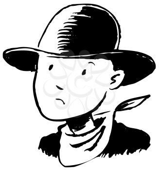 Royalty Free Clipart Image of a Young Cowboy