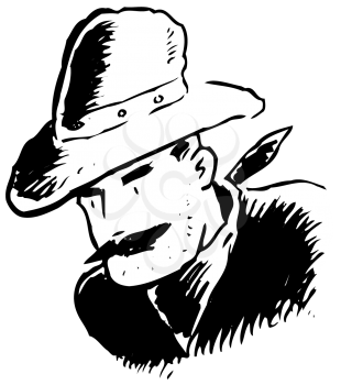 Royalty Free Clipart Image of a Cowpoke