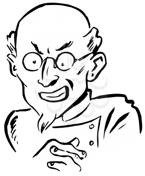 Royalty Free Clipart Image of an Evil Doctor