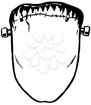 Royalty Free Clipart Image of Frankenstein's Face