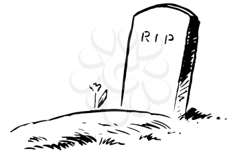 Royalty Free Clipart Image of a Gravesite