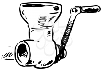 Royalty Free Clipart Image of a Meat Grinder