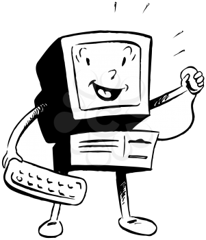 Royalty Free Clipart Image of a Happy PC