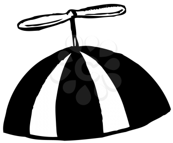 Royalty Free Clipart Image of a Beanie Cap With a Whirlybird
