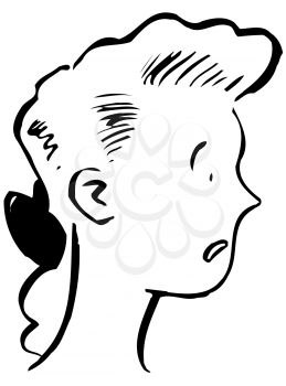 Royalty Free Clipart Image of a Girl Looking Disappointed