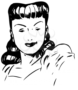Royalty Free Clipart of a Sultry Woman