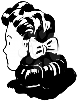 Royalty Free Clipart Image of the Back of a Woman's Head