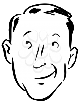 Royalty Free Clipart Image of a Man Thinking About Something
