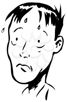 Royalty Free Clipart Image of
a Frightened Man