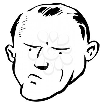 Royalty Free Clipart Image of
a Stern Man