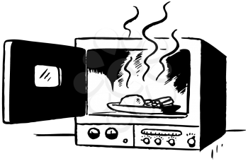 Royalty Free Clipart Image of a Microwave Oven