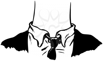 Royalty Free Clipart Image of a Neck in a Rumpled Collar