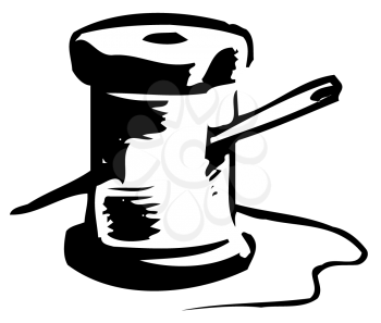 Royalty Free Clipart Image of a Needles and Thread