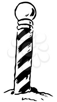 Royalty Free Clipart Image of a Striped Pole