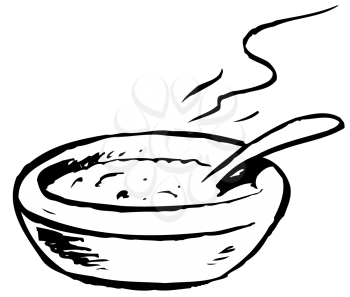 Royalty Free Clipart Image of a Bowl of Oatmeal