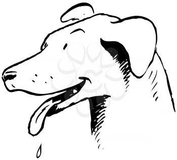 Royalty Free Clipart Image of a Panting Dog