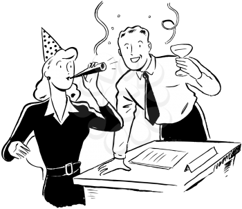 Royalty Free Clipart Image of an Office Party