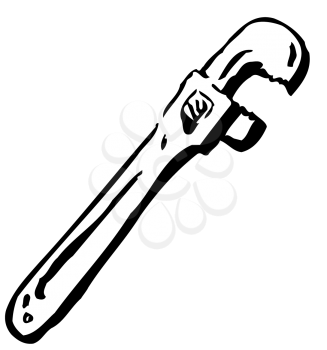 Royalty Free Clipart Image of a Pipewrench