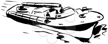 Royalty Free Clipart Image of a PT boat