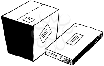 Royalty Free Clipart Image of Shipping Boxes