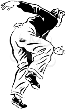 Royalty Free Clipart Image of a Man Dancing Solo