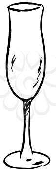 Royalty Free Clipart Image of a Flute Glass
