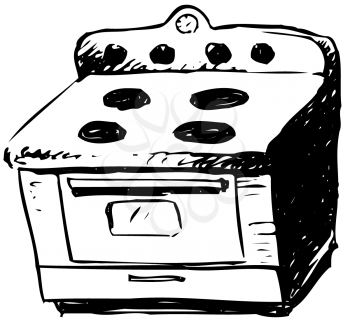 Royalty Free Clipart Image of a Stove