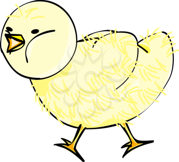 Royalty Free Clipart Image of a Walking Chick