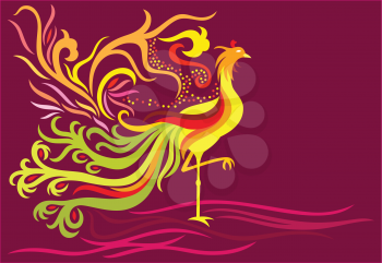 Royalty Free Clipart Image of a Phoenix