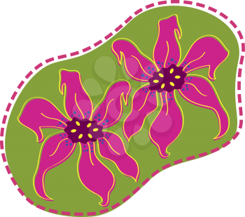 Royalty Free Clipart Image of Two Flowers