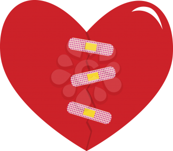 Royalty Free Clipart Image of a Bandaged Heart