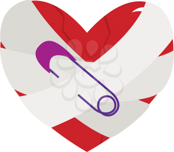 Royalty Free Clipart Image of a Heart Wrapped in Bandages