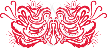 Royalty Free Clipart Image of an Oriental Bird Pattern
