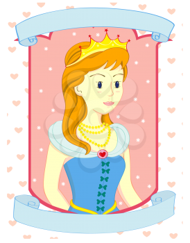 Royalty Free Clipart Image of a Princess Wearing a Tiara