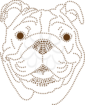 Royalty Free Clipart Image of a Bulldogs Face