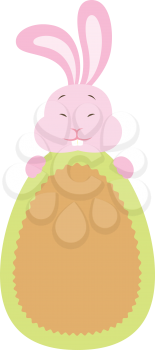Royalty Free Clipart Image of an Easter Bunny and Egg