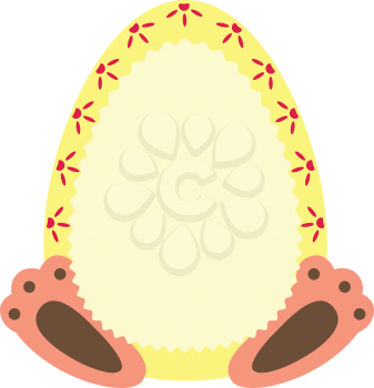 Royalty Free Clipart Image of an Egg With Feet