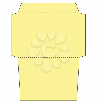 Royalty Free Clipart Image of an Envelope With Dotted Lines for Folding