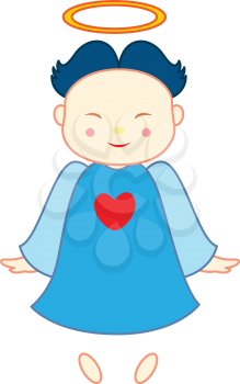 Royalty Free Clipart Image of an Angel Boy