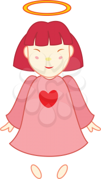 Royalty Free Clipart Image of an Angel With a Heart