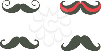 Royalty Free Clipart Image of Four Moustaches