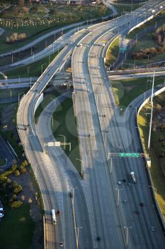 Royalty Free Photo of an Aerial View of Traffic on Dan Ryan Expressway in Chicago, Illinois
