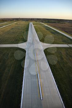 Royalty Free Photo of an Aerial View of a Runway in Chicago, Illinois