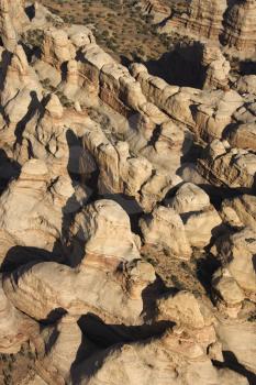 Royalty Free Photo of an Aerial View of Rock Formations in Utah Canyonlands National Park