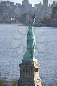 Royalty Free Photo of an Aerial View of Statue of Liberty