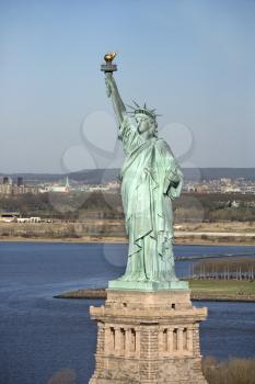 Royalty Free Photo of an Aerial View of Statue of Liberty