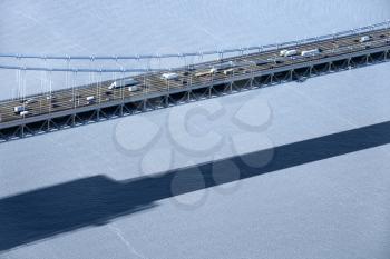 Royalty Free Photo of Aerial View of Triborough Bridge Over East River in New York City