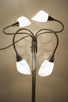 Royalty Free Photo of a Contemporary Lamp Twisted in Different Directions